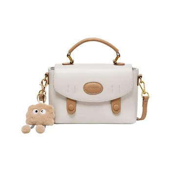Narandu Cow Leather With Synthetic Leather Handbag Regular Women's White & Apricot