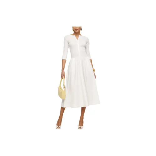 REFORMATION Luka Knit Dress Long-Sleeved Dresses Women's White