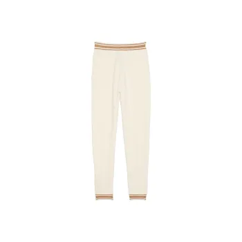 Victoria's Secret PINK Varsity Knit Jogger Pants/White Shell Knitted Sports Pants Women's White Shells