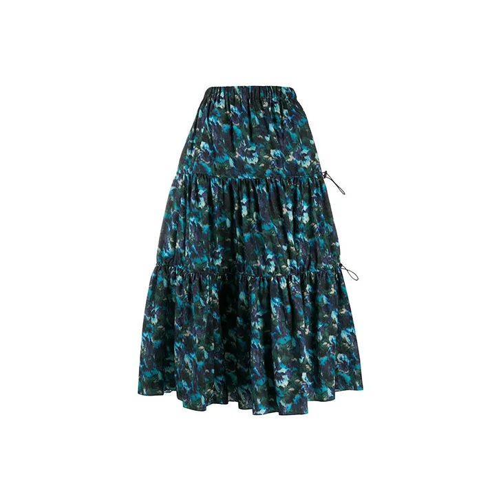 KENZO FW21 Casual Long Skirt Women's Blue-0