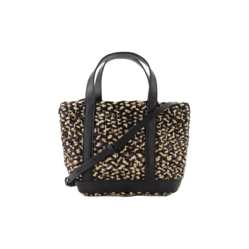 Vanessa Bruno Raffia Tote Bag, Shopping Bag, Shoulder Bag, Handbag Small Size Women's Natural & Black
