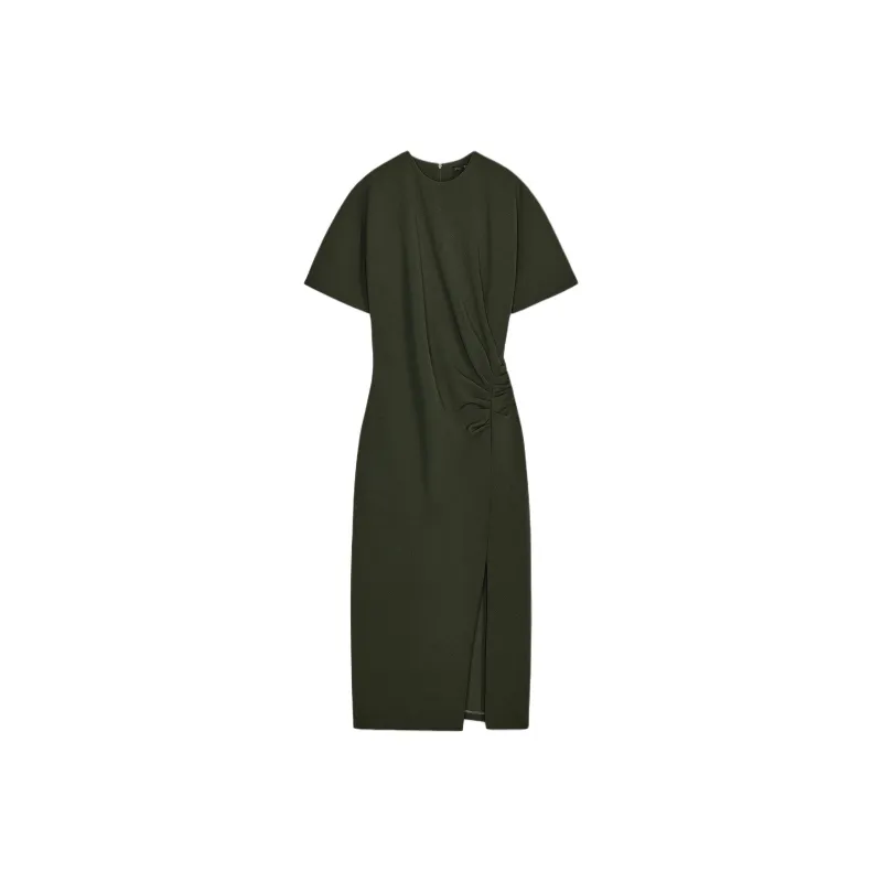 ZARA Short Sleeved Dresses Women's Grass Green-0