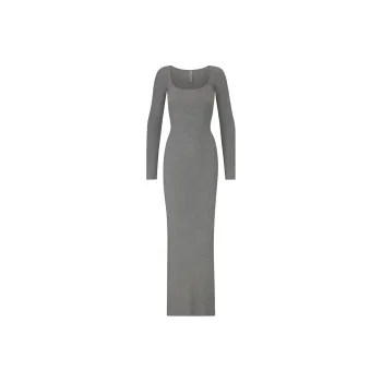 SKIMS SOFT LOUNGE Collection Long Sleeved Dress Women's Heather Grey/Gray