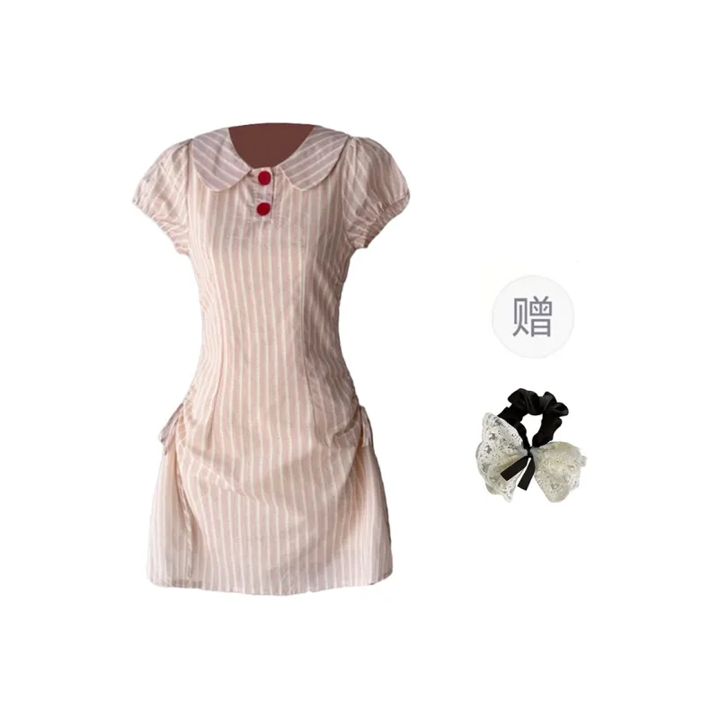 PAVEA Short Sleeved Dress Women's Pink-0