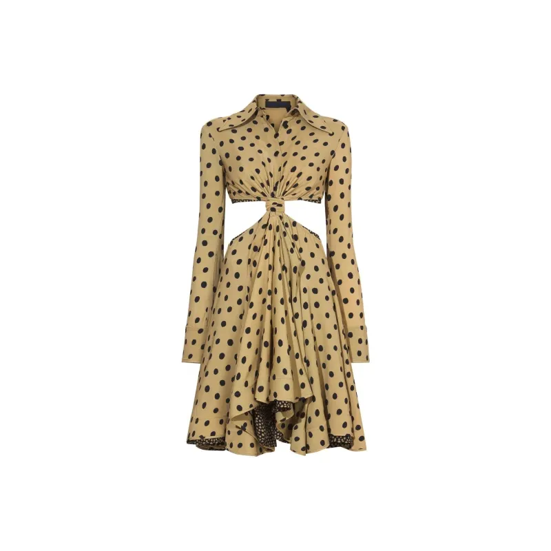 PROENZA SCHOULER Dot print Cut out Shirtdress-0