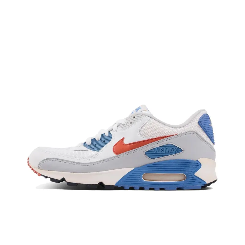 Nike Air Max 90 Cushioning, Wear Resistant Low Top Casual Running Shoes Women's White-0