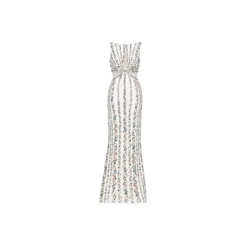 Saiid Kobeisy Beaded Canton crepe Gown