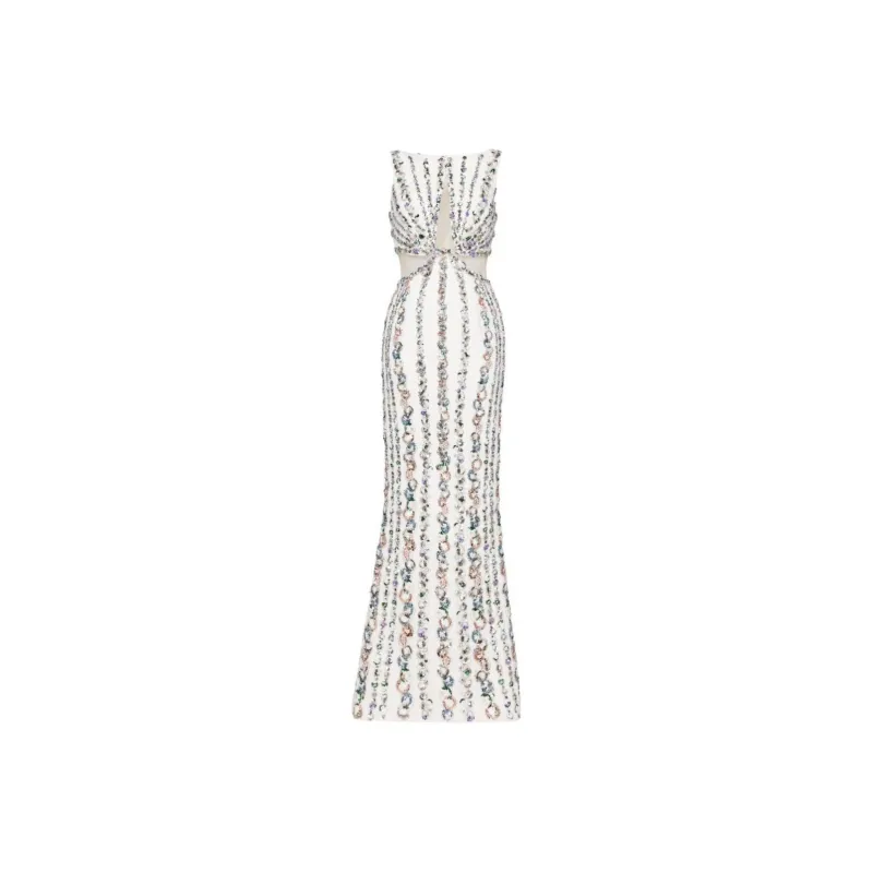 Saiid Kobeisy Beaded Canton crepe Gown-0