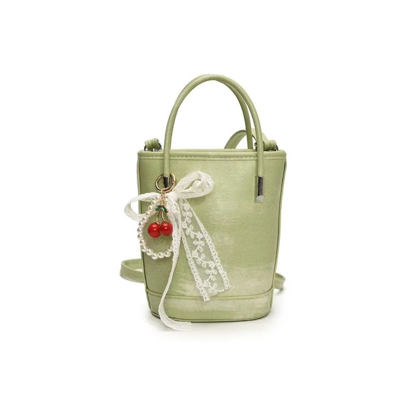 Yalu PU Bucket Bag, One Shoulder Handbag Unisex White/Black/Khaki/Green/Pink/Yellow-40