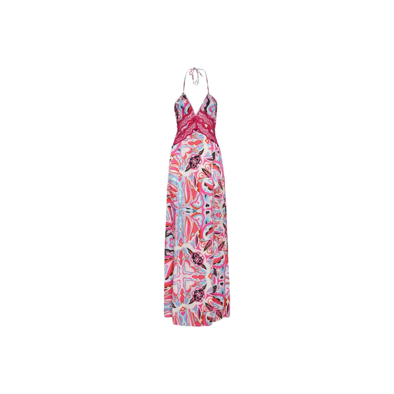 PHILIPP PLEIN Abstract print V neck Maxi Dress-0