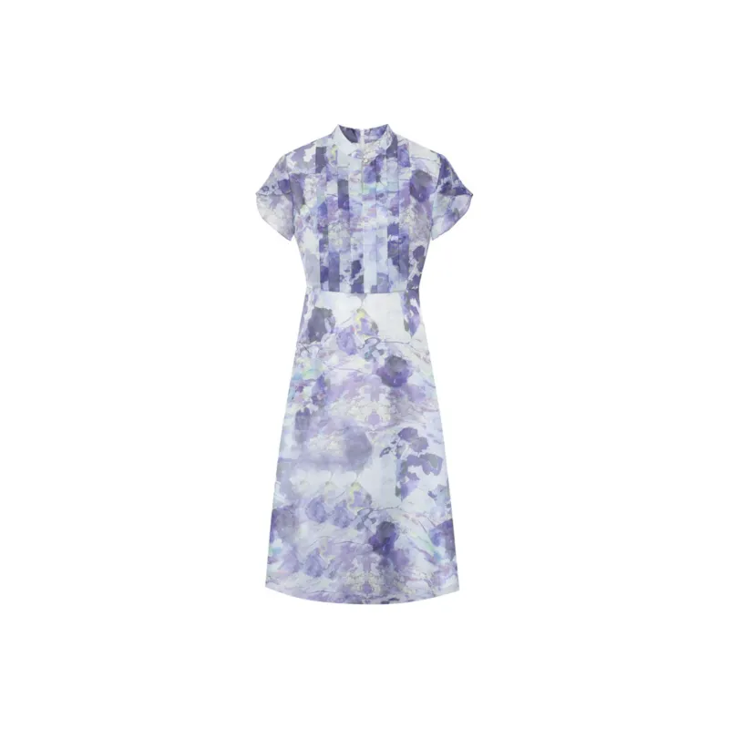 BBLLUUEE SS24 Short Sleeved Dress Women's Mist Purple-0