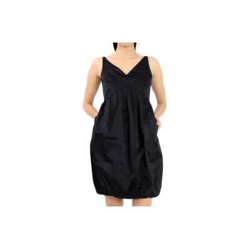 Burberry Duchess Satin Bubble Hem Dress