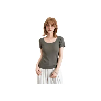 FAWENXIANGZI T Shirts Women's Army Green
