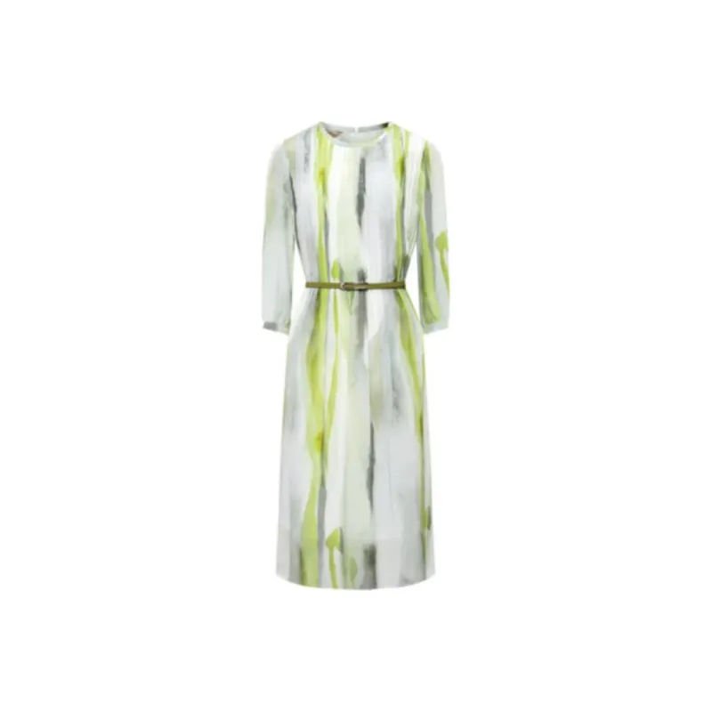 BBLLUUEE Short Sleeved Dress Women's Cloud Willow Green-0