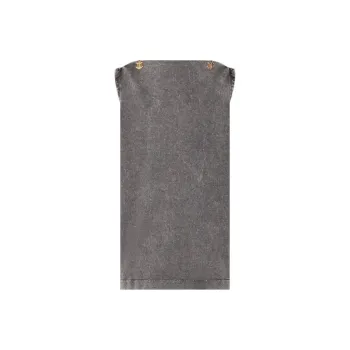 LOUIS VUITTON Bateau Neck T-Shirt Dress Sleeveless Dress Women's Metal Gray
