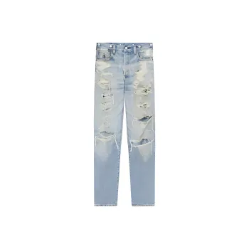 KENZO X LEVI'S 501 1933 Distressed Jeans Stone Bi Dirty Blue Denim