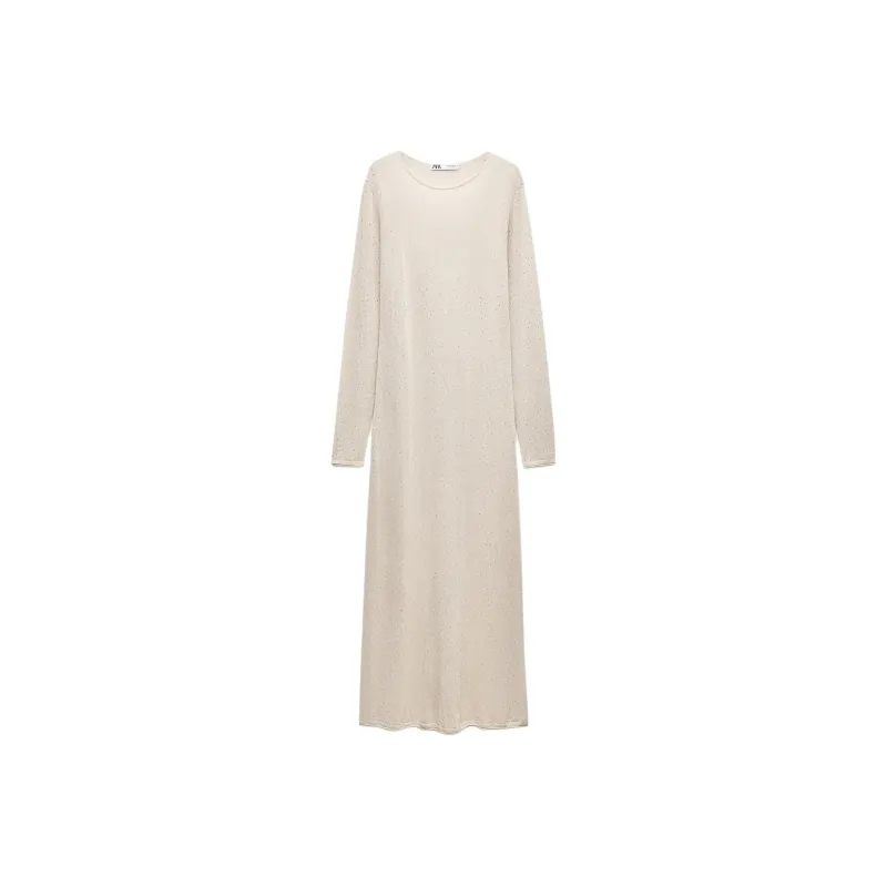 ZARA Long Sleeved Dresses Women's Gray-0