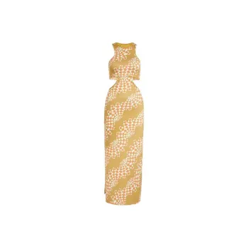 Adidas ADIDAS X FARM RIO Sleeveless Dress Women's Victory Gold/Chalk White