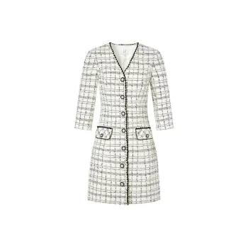 JZ Juzui Long Sleeved Dresses Women's Floral Raw White