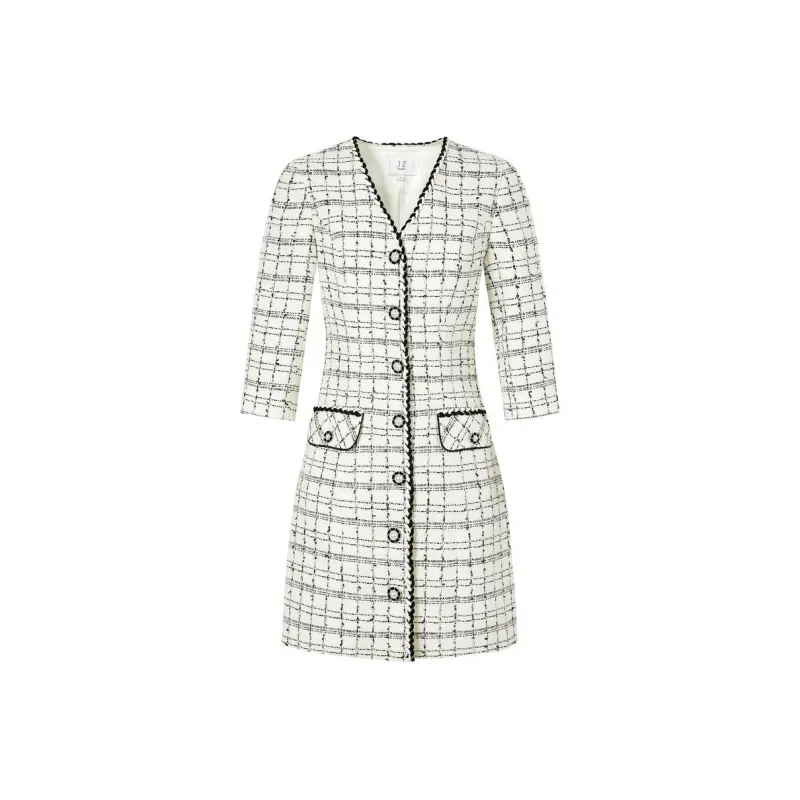 JZ Juzui Long Sleeved Dress Women's Floral Raw White-0