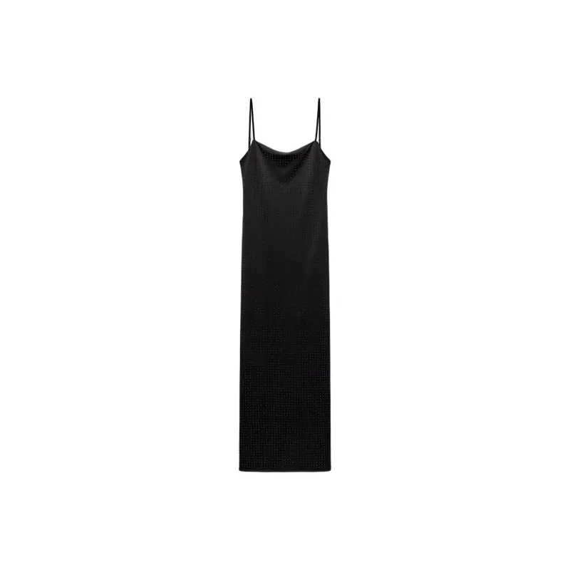 ZARA Slip Dresses Women's Black-0