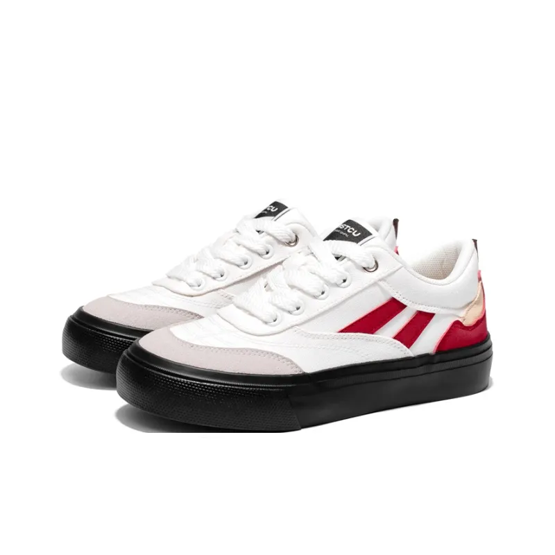 NSTCU Skateboard Shoes Women's White Red-2