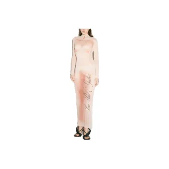 Jean Paul Gaultier Le Classique Turtleneck Mesh Long Dress