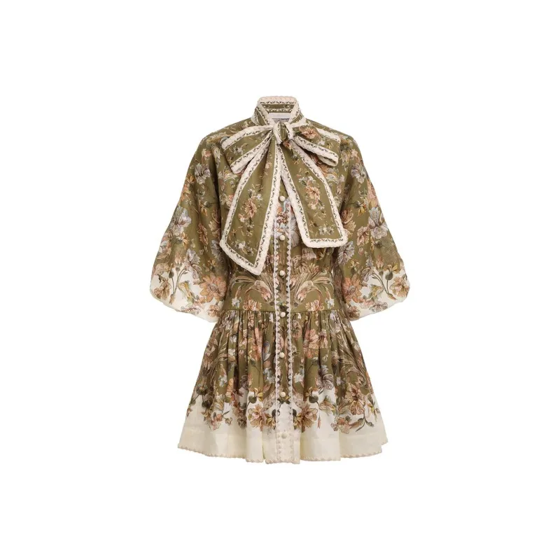 Zimmermann Short-Sleeved Dresses Women's Khaki-0