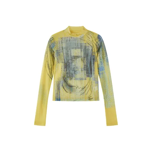 WULISHAONIAN T Shirts Unisex Yellow Blue