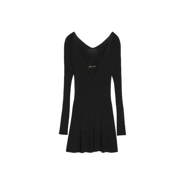 Jacquemus Long Sleeve Scalloped Mini Dress-0