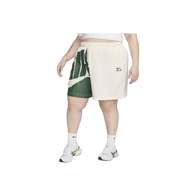 Nike AirWomen's Mid-Rise 6' French Terry Shorts Plus Size Casual Shorts Women's Light Ivory White-0