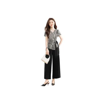 Cypress House Casual Suit Women's Black/Beige Pattern+Black