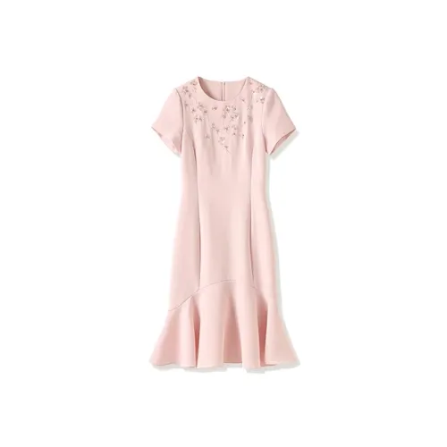 Mapping Short-Sleeved Dresses Women's Pink