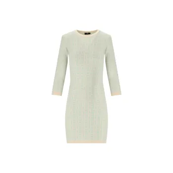 Elisabetta Franchi Monogram-jacquard Open-back Dress