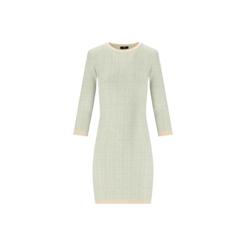 Elisabetta Franchi Monogram jacquard Open back Dress-0