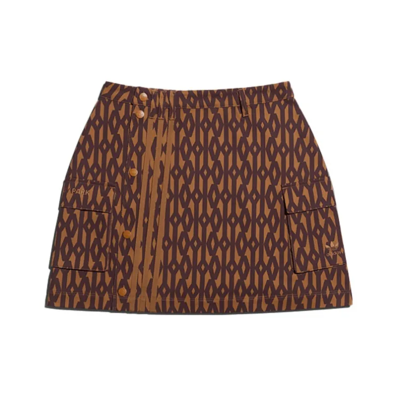 Adidas Ivy Park Monogram Skirt Wild Brown/Night Red-0