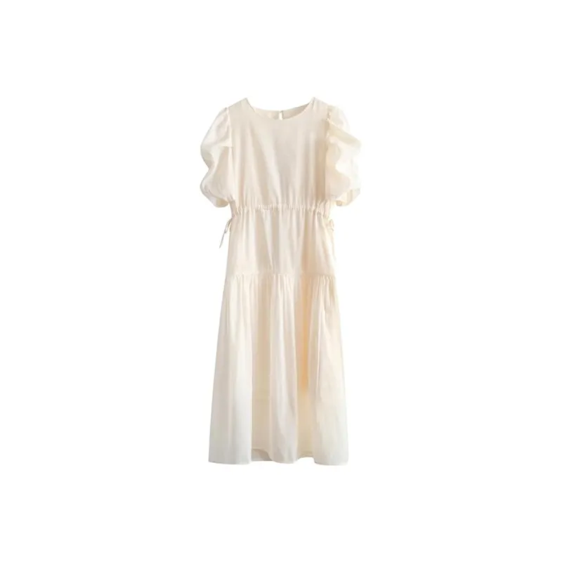 ABBY GODDESS Short Sleeved Dresses Women's Apricot-0