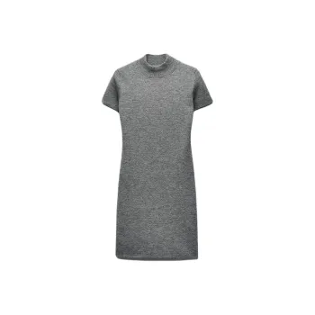 ZARA Short Sleeved Dress Women's Zebra Print Gray
