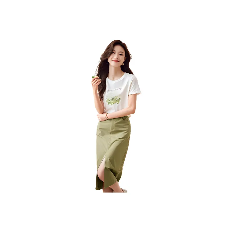 Mo Han Yi Mei Casual Suit Women's 2 Piece Set Green Floral-0