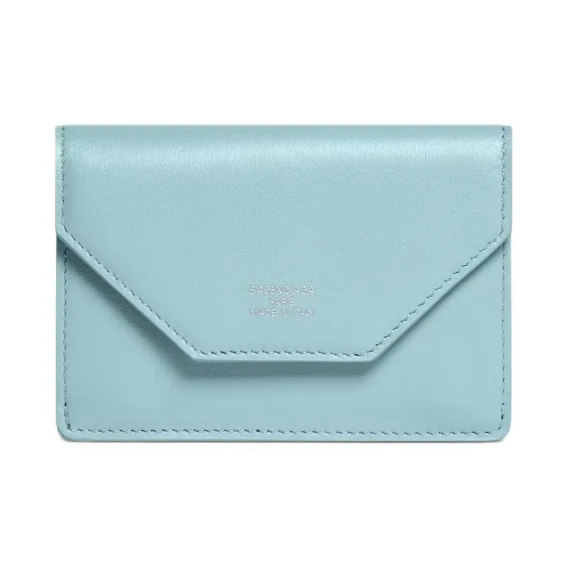 Balenciaga Calfskin Wallet Mini Women's Light Blue-0
