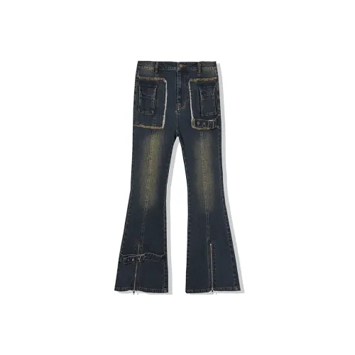 LA CRAWFISH Jeans Women's Vintage Denim Blue