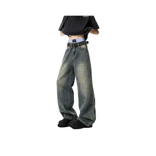 MIIOW Trend Party Series Jeans Unisex Blue