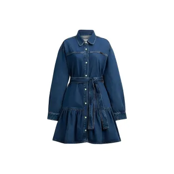 COACH SS24 Long Sleeved Dress Women's Dark Blue