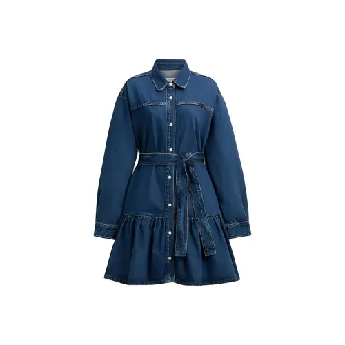 COACH SS24 Long Sleeved Dress Women's Dark Blue