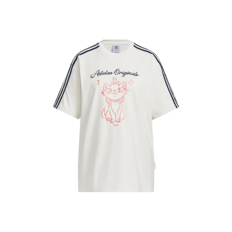 Adidas Originals x Disney Drop Shoulder Sleeve T Shirt Women's White-0