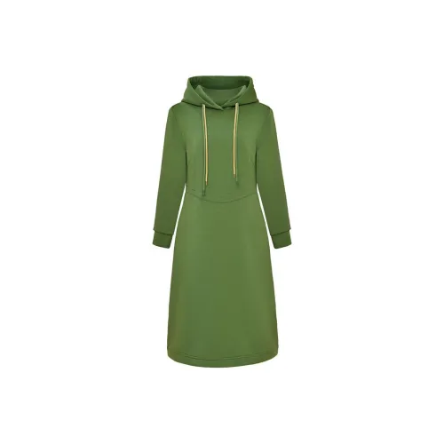 DIFFIE RIEGER Long-Sleeved Dresses Women's Fresh Look Green