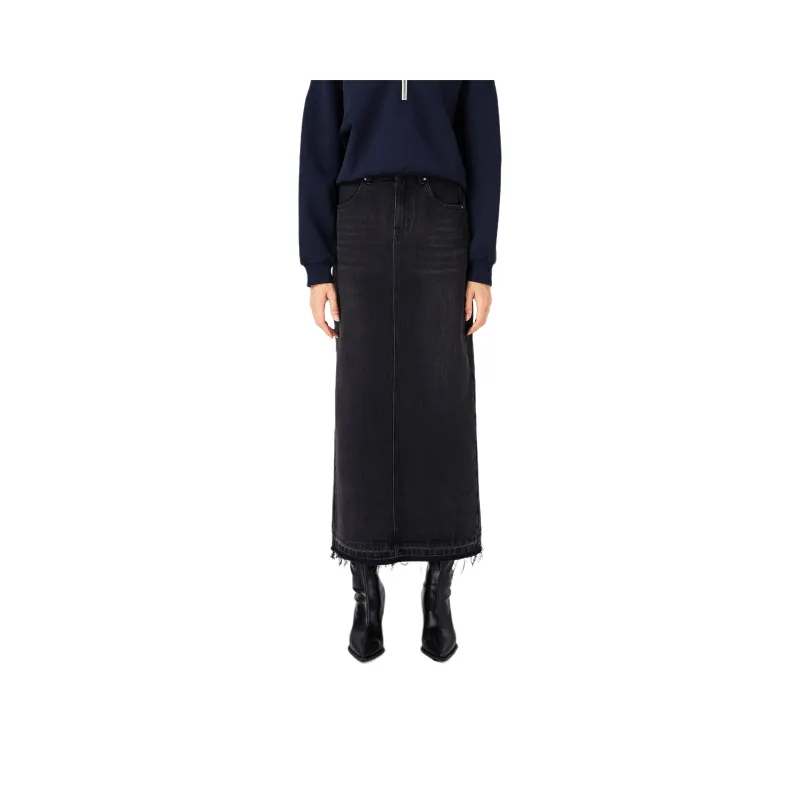 2XIST Denim Long Skirts Women's Black Gray Color-0