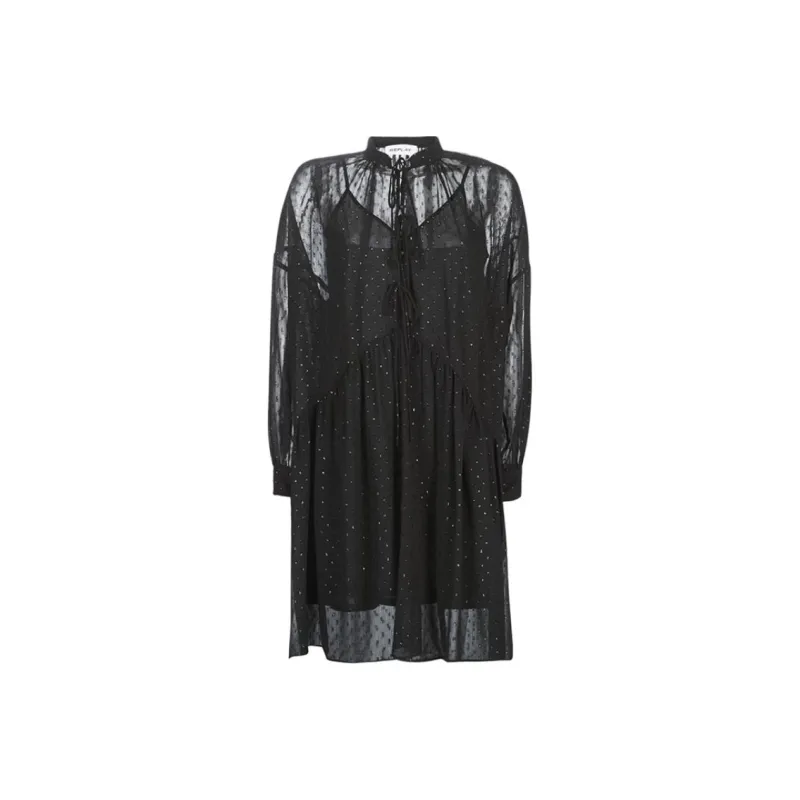 REPLAY Long Sleeved Dress Women's Black-0