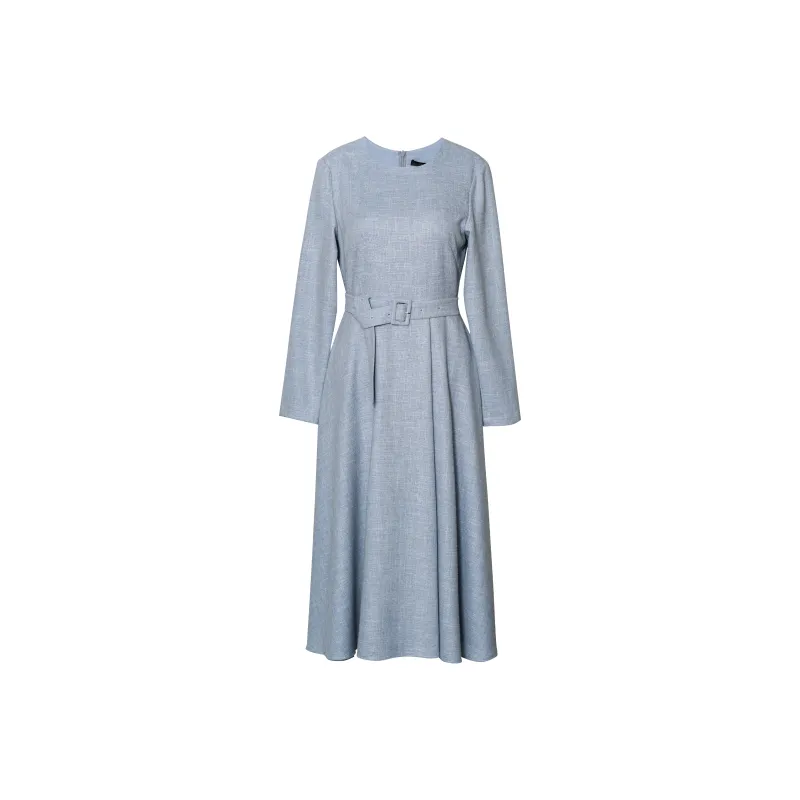 ROEYSHOUSE Long Sleeved Dresses Women's Light Blue-0