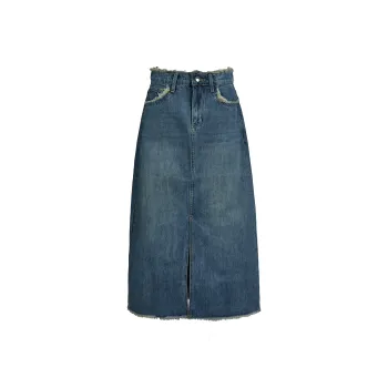 MTHE Denim Long Skirt Women's Blue